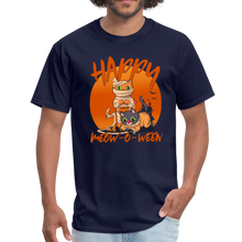 Load image into Gallery viewer, Happy Halloween Meowoween Cute Funny Mummy Cats T-Shirt - navy