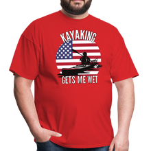 Load image into Gallery viewer, Kayaking Gets Me Wet T-Shirt - red