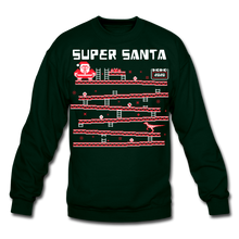 Load image into Gallery viewer, Super Santa Ugly Sweater Unisex Crewneck Sweatshirt - forest green