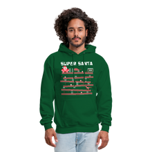 Load image into Gallery viewer, Super Santa Ugly Christmas Sweater Style Hoodie - forest green