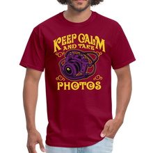 Load image into Gallery viewer, Keep Calm And Take Photos Unisex T-Shirt - burgundy