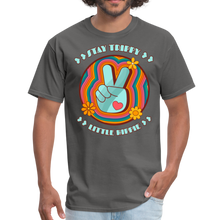 Load image into Gallery viewer, Stay Trippy Little Hippie Peace Sign Unisex Classic T-Shirt - charcoal