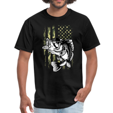 Load image into Gallery viewer, Fishing Camo US Flag Unisex Classic T-Shirt - black