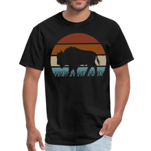 Load image into Gallery viewer, Great American Bison Buffalo Vintage Retro Sunset Unisex Classic T-Shirt - black