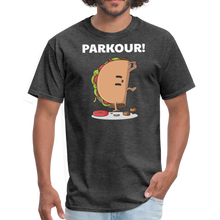 Load image into Gallery viewer, Funny Food Taco Parkour Fitness cinco de mayo taco tuesday Unisex Classic T-Shirt - heather black