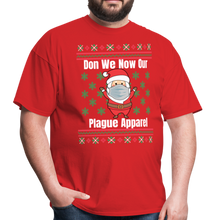 Load image into Gallery viewer, Funny Santa Plague Apparel Ugly Christmas Sweater Style Unisex T-Shirt - red