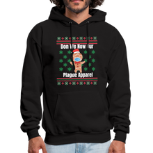 Load image into Gallery viewer, Funny Santa with Mask Don We Now Our Plague Apparel Ugly Christmas Sweater Style Unisex Hoodie - black