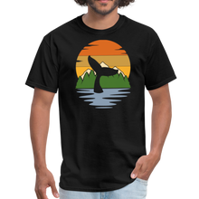 Load image into Gallery viewer, Nautical Ocean Humpback Whale Sunset Unisex Classic T-Shirt - black