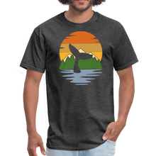 Load image into Gallery viewer, Nautical Ocean Humpback Whale Sunset Unisex Classic T-Shirt - heather black