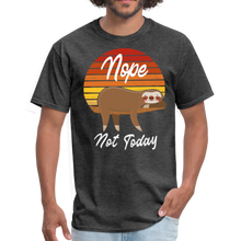 Load image into Gallery viewer, Cute Sloth Nope Not Today, Nope Sloth Unisex Classic T-Shirt - heather black
