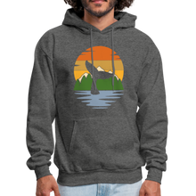 Load image into Gallery viewer, Nautical Ocean Humpback Whale Sunset Unisex Hoodie - charcoal gray