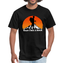 Load image into Gallery viewer, Wait I See A Rock - Funny Geologist Rock Hunting Gift Unisex Classic T-Shirt - black