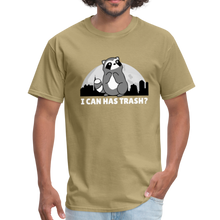 Load image into Gallery viewer, Cute Raccoon, I Can Has Trash? Funny Meme Unisex Classic T-Shirt - khaki