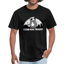 Load image into Gallery viewer, Cute Raccoon, I Can Has Trash? Funny Meme Unisex Classic T-Shirt - black