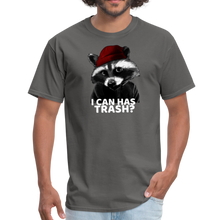 Load image into Gallery viewer, Cute Raccoon, I Can Has Trash? Funny Meme Unisex Classic T-Shirt - charcoal