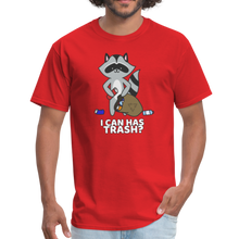 Load image into Gallery viewer, Cute Raccoon, I Can Has Trash? Funny Meme Unisex Classic T-Shirt - red