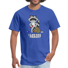 Load image into Gallery viewer, Cute Raccoon, I Can Has Trash? Funny Meme Unisex Classic T-Shirt - royal blue