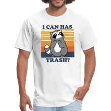 Load image into Gallery viewer, Cute Raccoon, I Can Has Trash? Funny Meme Unisex Classic T-Shirt - white