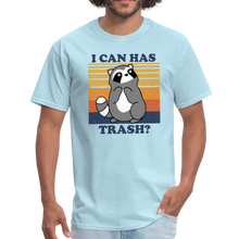 Load image into Gallery viewer, Cute Raccoon, I Can Has Trash? Funny Meme Unisex Classic T-Shirt - powder blue