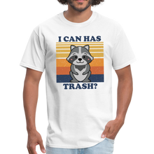 Load image into Gallery viewer, Cute Raccoon, I Can Has Trash? Funny Meme Unisex Classic T-Shirt - white