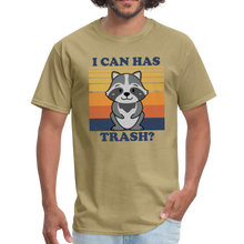 Load image into Gallery viewer, Cute Raccoon, I Can Has Trash? Funny Meme Unisex Classic T-Shirt - khaki