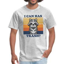 Load image into Gallery viewer, Cute Raccoon, I Can Has Trash? Funny Meme Unisex Classic T-Shirt - heather gray