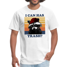 Load image into Gallery viewer, Cute Raccoon, I Can Has Trash? Funny Meme Unisex Classic T-Shirt - white