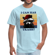 Load image into Gallery viewer, Cute Raccoon, I Can Has Trash? Funny Meme Unisex Classic T-Shirt - powder blue