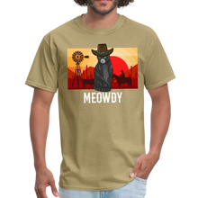 Load image into Gallery viewer, Meowdy Texas Landscape Cowboy Cat Meme Unisex Classic T-Shirt - khaki