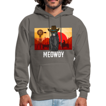 Load image into Gallery viewer, Meowdy Texas Landscape Cowboy Cat Meme Hoodie - asphalt gray