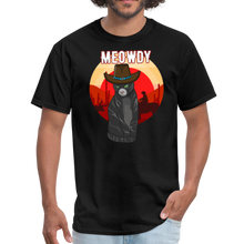Load image into Gallery viewer, Meowdy Texas Landscape Cowboy Cat Meme Unisex Classic T-Shirt - black