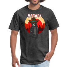 Load image into Gallery viewer, Meowdy Texas Landscape Cowboy Cat Meme Unisex Classic T-Shirt - heather black