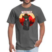Load image into Gallery viewer, Meowdy Texas Landscape Cowboy Cat Meme Unisex Classic T-Shirt - charcoal