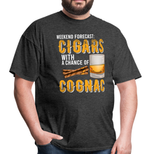 Load image into Gallery viewer, Weekend Forecast Cigars with Chance of Cognac Gifts Unisex Classic T-Shirt - heather black