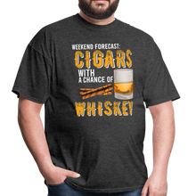 Load image into Gallery viewer, Weekend Forecast Cigars with Chance of Whiskey Gifts Unisex Classic T-Shirt - heather black