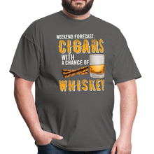 Load image into Gallery viewer, Weekend Forecast Cigars with Chance of Whiskey Gifts Unisex Classic T-Shirt - charcoal