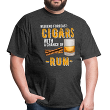 Load image into Gallery viewer, Weekend Forecast Cigars with Chance of Rum Gifts Unisex Classic T-Shirt - heather black