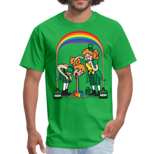 Load image into Gallery viewer, Funny, Saint Patrick’s Day Partying Leprechaun and Rainbow Unisex Classic T-Shirt - bright green