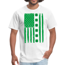 Load image into Gallery viewer, Irish American Flag Shamrock St. Patrick's Day Unisex Classic T-Shirt - white