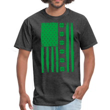 Load image into Gallery viewer, Irish American Flag Shamrock St. Patrick's Day Unisex Classic T-Shirt - heather black