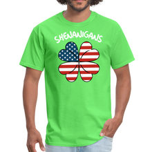 Load image into Gallery viewer, Shenanigans Irish American Flag Shamrock St. Patrick's Day Unisex Classic T-Shirt - kiwi