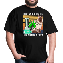 Load image into Gallery viewer, I Like Weed and Cats and Maybe 3 People Unisex Classic T-Shirt - black