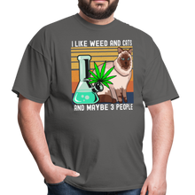 Load image into Gallery viewer, I Like Weed and Cats and Maybe 3 People Unisex Classic T-Shirt - charcoal