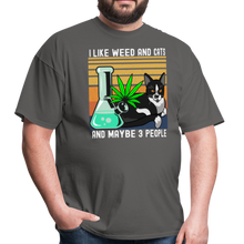 Load image into Gallery viewer, I LIke Weed and Cats and Maybe 3 People Unisex Classic T-Shirt - charcoal