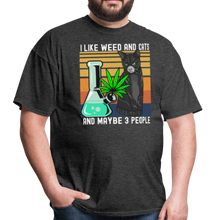Load image into Gallery viewer, I Like Weed and Cats and Maybe 3 People Unisex Classic T-Shirt - heather black