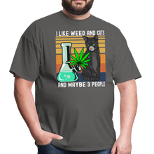 Load image into Gallery viewer, I Like Weed and Cats and Maybe 3 People Unisex Classic T-Shirt - charcoal