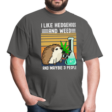 Load image into Gallery viewer, I Like Hedgehogs and Weed and Maybe 3 People Unisex Classic T-Shirt - charcoal