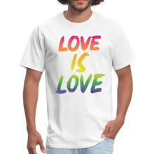 Load image into Gallery viewer, Pride Shirt Love Is Love Shirt Gay Rainbow Shirt Unisex Classic T-Shirt - white