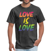 Load image into Gallery viewer, Pride Shirt Love Is Love Shirt Gay Rainbow Shirt Unisex Classic T-Shirt - heather black