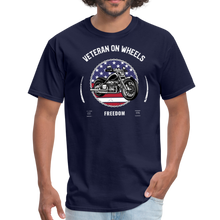 Load image into Gallery viewer, Military Veteran Biker Military Motorcycle Rider Gift Unisex Classic T-Shirt - navy